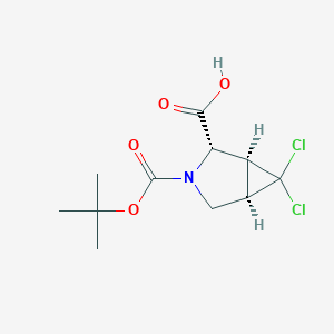 molecular formula C11H15Cl2NO4 B15086618 (+/-)-(1S*,2S*,5R*)-3-(tert-butoxycarbonyl)-6,6-dichloro-3-azabicyclo[3.1.0]hexane-2-carboxylic acid 