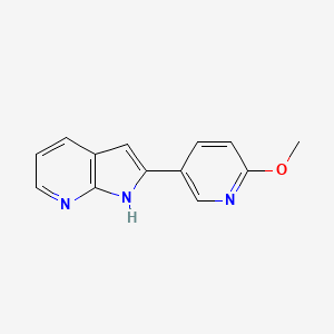 molecular formula C13H11N3O B15086655 2-(6-methoxypyridin-3-yl)-1H-pyrrolo[2,3-b]pyridine 