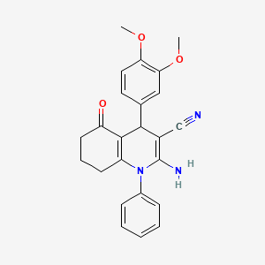 2-Amino-4-(3,4-dimethoxyphenyl)-5-oxo-1-phenyl-1,4,5,6,7,8-hexahydroquinoline-3-carbonitrile