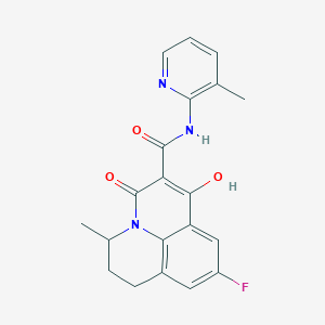 molecular formula C20H18FN3O3 B15086667 9-fluoro-7-hydroxy-3-methyl-N-(3-methyl-2-pyridinyl)-5-oxo-2,3-dihydro-1H,5H-pyrido[3,2,1-ij]quinoline-6-carboxamide 