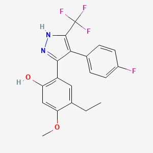 4-ethyl-2-[4-(4-fluorophenyl)-5-(trifluoromethyl)-1H-pyrazol-3-yl]-5-methoxyphenol