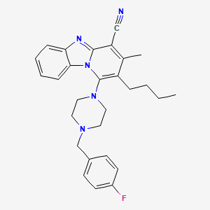 molecular formula C28H30FN5 B15086682 2-Butyl-1-[4-(4-fluorobenzyl)piperazin-1-yl]-3-methylpyrido[1,2-a]benzimidazole-4-carbonitrile 