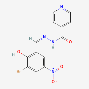 molecular formula C13H9BrN4O4 B15086706 (Z)-N'-(3-Bromo-2-hydroxy-5-nitrobenzylidene)isonicotinohydrazide, AldrichCPR 