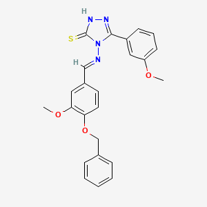 4-((4-(Benzyloxy)-3-methoxybenzylidene)amino)-3-(3-methoxyphenyl)-1H-1,2,4-triazole-5(4H)-thione