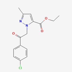 molecular formula C15H15ClN2O3 B15086729 Ethyl 1-(2-(4-chlorophenyl)-2-oxoethyl)-3-methyl-1H-pyrazole-5-carboxylate CAS No. 618070-40-9