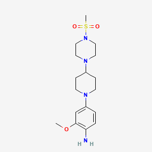 molecular formula C17H28N4O3S B1508673 2-(Methyloxy)-4-{4-[4-(methylsulfonyl)-1-piperazinyl]-1-piperidinyl}aniline CAS No. 1089279-70-8