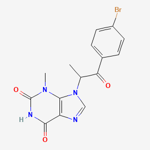 9-[1-(4-bromophenyl)-1-oxopropan-2-yl]-3-methyl-3,9-dihydro-1H-purine-2,6-dione