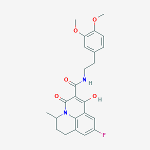 N-[2-(3,4-dimethoxyphenyl)ethyl]-9-fluoro-7-hydroxy-3-methyl-5-oxo-2,3-dihydro-1H,5H-pyrido[3,2,1-ij]quinoline-6-carboxamide