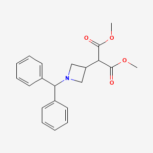 molecular formula C21H23NO4 B1508675 Dimethyl 2-(1-benzhydrylazetidin-3-yl)malonate CAS No. 1093758-71-4