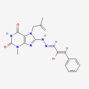 molecular formula C19H19BrN6O2 B15086798 (1E,2Z)-2-bromo-3-phenyl-2-propenal [3-methyl-7-(2-methyl-2-propenyl)-2,6-dioxo-2,3,6,7-tetrahydro-1H-purin-8-yl]hydrazone 