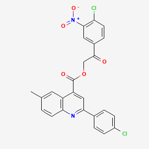 2-(4-Chloro-3-nitrophenyl)-2-oxoethyl 2-(4-chlorophenyl)-6-methylquinoline-4-carboxylate