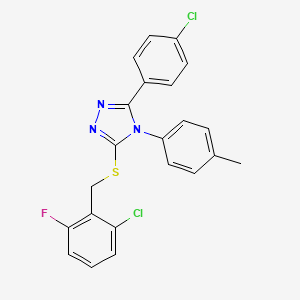 molecular formula C22H16Cl2FN3S B15086844 3-[(2-chloro-6-fluorobenzyl)sulfanyl]-5-(4-chlorophenyl)-4-(4-methylphenyl)-4H-1,2,4-triazole CAS No. 477331-50-3