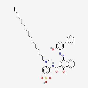 molecular formula C48H60N4O6S B15086848 3-({1-Hydroxy-4-[(E)-(4-hydroxy[1,1'-biphenyl]-3-YL)diazenyl]-2-naphthoyl}amino)-4-[methyl(octadecyl)amino]benzenesulfonic acid CAS No. 478250-30-5