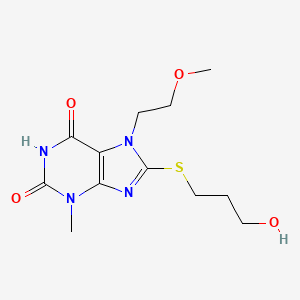 molecular formula C12H18N4O4S B15086859 6-hydroxy-8-[(3-hydroxypropyl)sulfanyl]-7-(2-methoxyethyl)-3-methyl-3,7-dihydro-2H-purin-2-one CAS No. 476482-55-0