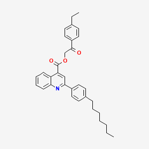 molecular formula C33H35NO3 B15086873 2-(4-Ethylphenyl)-2-oxoethyl 2-(4-heptylphenyl)quinoline-4-carboxylate CAS No. 355433-40-8