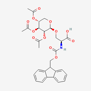 molecular formula C29H31NO12 B15086916 (2S)-2-(9H-fluoren-9-ylmethoxycarbonylamino)-3-[(2R,3R,4S,5R)-3,4,5-triacetyloxyoxan-2-yl]oxypropanoic acid 