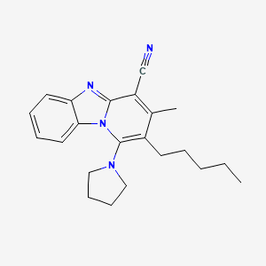 3-Methyl-2-pentyl-1-(pyrrolidin-1-yl)pyrido[1,2-a]benzimidazole-4-carbonitrile