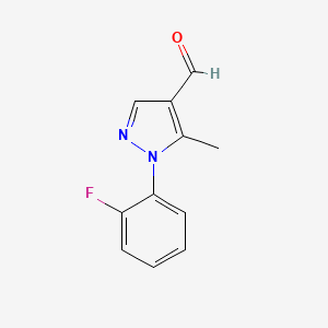 molecular formula C11H9FN2O B15086936 1-(2-Fluorophenyl)-5-methyl-1H-pyrazole-4-carbaldehyde 