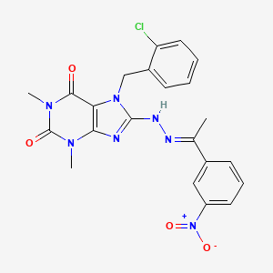 7-(2-Chlorobenzyl)-1,3-dimethyl-8-{(2E)-2-[1-(3-nitrophenyl)ethylidene]hydrazino}-3,7-dihydro-1H-purine-2,6-dione