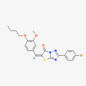 molecular formula C22H20BrN3O3S B15086961 (5E)-2-(4-bromophenyl)-5-(4-butoxy-3-methoxybenzylidene)[1,3]thiazolo[3,2-b][1,2,4]triazol-6(5H)-one 