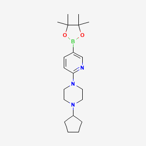 molecular formula C20H32BN3O2 B1508698 1-Cyclopentyl-4-[5-(4,4,5,5-tetramethyl-1,3,2-dioxaborolan-2-yl)pyridin-2-yl]piperazine CAS No. 1015242-01-9