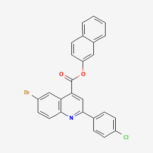 molecular formula C26H15BrClNO2 B15086988 Naphthalen-2-yl 6-bromo-2-(4-chlorophenyl)quinoline-4-carboxylate CAS No. 355421-76-0