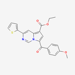 Ethyl 7-(4-methoxybenzoyl)-3-(thiophen-2-yl)pyrrolo[1,2-c]pyrimidine-5-carboxylate