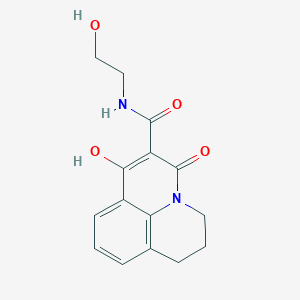 molecular formula C15H16N2O4 B15087066 1-hydroxy-N-(2-hydroxyethyl)-3-oxo-3,5,6,7-tetrahydropyrido[3,2,1-ij]quinoline-2-carboxamide 