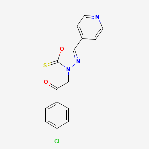 molecular formula C15H10ClN3O2S B15087083 1-(4-Chlorophenyl)-2-(5-(4-pyridinyl)-2-thioxo-1,3,4-oxadiazol-3(2H)-YL)ethanone 