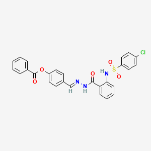 4-(2-(2-(((4-CL-Phenyl)sulfonyl)amino)benzoyl)carbohydrazonoyl)phenyl benzoate