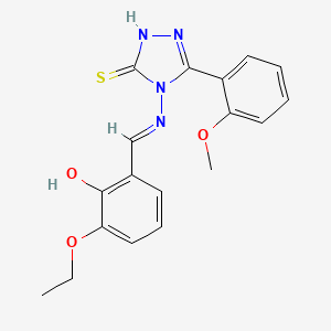 4-((3-Ethoxy-2-hydroxybenzylidene)amino)-3-(2-methoxyphenyl)-1H-1,2,4-triazole-5(4H)-thione