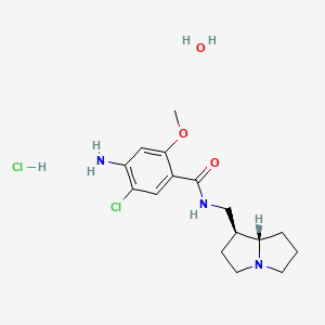 molecular formula C16H25Cl2N3O3 B15087115 4-amino-5-chloro-N-[[(1S,8S)-2,3,5,6,7,8-hexahydro-1H-pyrrolizin-1-yl]methyl]-2-methoxybenzamide;hydrate;hydrochloride 