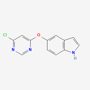 molecular formula C12H8ClN3O B1508712 5-((6-Chloropyrimidin-4-yl)oxy)-1H-indole CAS No. 630126-16-8
