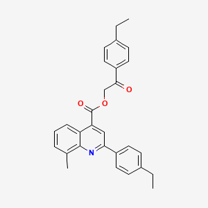 molecular formula C29H27NO3 B15087159 2-(4-Ethylphenyl)-2-oxoethyl 2-(4-ethylphenyl)-8-methylquinoline-4-carboxylate CAS No. 355429-08-2