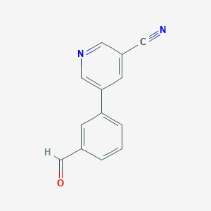 molecular formula C13H8N2O B15087181 5-(3-Formylphenyl)nicotinonitrile 