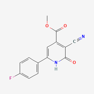 molecular formula C14H9FN2O3 B15087188 Methyl 3-cyano-6-(4-fluorophenyl)-2-hydroxypyridine-4-carboxylate 