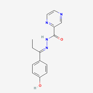 molecular formula C14H14N4O2 B15087190 N'-[(E)-1-(4-hydroxyphenyl)propylidene]-2-pyrazinecarbohydrazide 