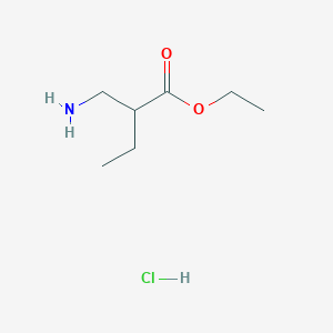 molecular formula C7H16ClNO2 B15087196 Ethyl 2-(aminomethyl)butanoate hydrochloride 