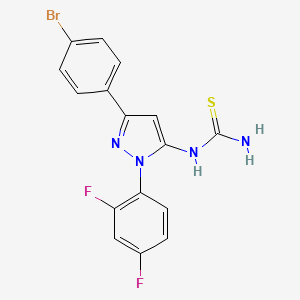 molecular formula C16H11BrF2N4S B15087214 1-(3-(4-Bromophenyl)-1-(2,4-difluorophenyl)-1H-pyrazol-5-yl)thiourea 