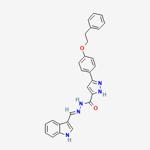 molecular formula C27H23N5O2 B15087220 N'-[(E)-1H-indol-3-ylmethylidene]-5-[4-(2-phenylethoxy)phenyl]-1H-pyrazole-3-carbohydrazide 