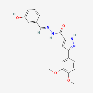 molecular formula C19H18N4O4 B15087231 3-(3,4-dimethoxyphenyl)-N'-[(E)-(3-hydroxyphenyl)methylidene]-1H-pyrazole-5-carbohydrazide 