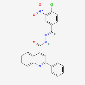 molecular formula C23H15ClN4O3 B15087238 N'-[(E)-(4-chloro-3-nitrophenyl)methylidene]-2-phenyl-4-quinolinecarbohydrazide 