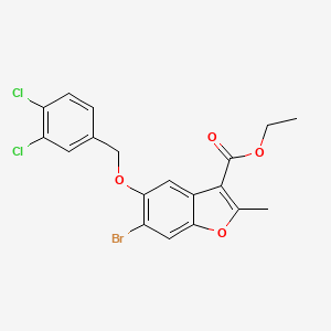 Ethyl 6-bromo-5-((3,4-dichlorobenzyl)oxy)-2-methyl-1-benzofuran-3-carboxylate