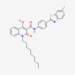 molecular formula C33H35N3O3S B15087250 2-hydroxy-N-[4-(6-methyl-1,3-benzothiazol-2-yl)phenyl]-1-nonyl-4-oxo-1,4-dihydroquinoline-3-carboxamide 