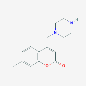 molecular formula C15H18N2O2 B15087253 7-Methyl-4-(piperazin-1-ylmethyl)-2H-chromen-2-one 