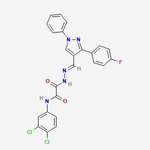 molecular formula C24H16Cl2FN5O2 B15087361 N-(3,4-Dichlorophenyl)-2-((2E)-2-{[3-(4-fluorophenyl)-1-phenyl-1H-pyrazol-4-YL]methylene}hydrazino)-2-oxoacetamide CAS No. 477732-67-5