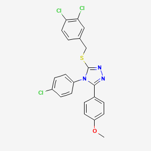 molecular formula C22H16Cl3N3OS B15087371 4-(4-chlorophenyl)-3-[(3,4-dichlorobenzyl)sulfanyl]-5-(4-methoxyphenyl)-4H-1,2,4-triazole 