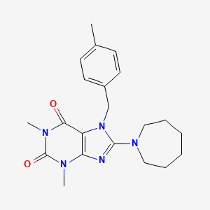 molecular formula C21H27N5O2 B15087387 8-(1-Azepanyl)-1,3-dimethyl-7-(4-methylbenzyl)-3,7-dihydro-1H-purine-2,6-dione CAS No. 477333-77-0