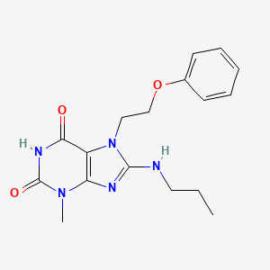 molecular formula C17H21N5O3 B15087394 3-methyl-7-(2-phenoxyethyl)-8-(propylamino)-3,7-dihydro-1H-purine-2,6-dione CAS No. 476481-59-1