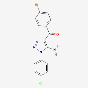 molecular formula C16H11BrClN3O B15087406 (5-Amino-1-(4-chlorophenyl)-1H-pyrazol-4-YL)(4-bromophenyl)methanone CAS No. 618091-29-5